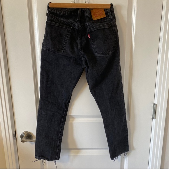 LEVI’S 501 skinny black jeans with raw edge hem - Picture 3 of 9